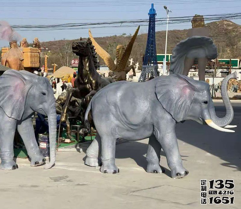 玻璃鋼仿真動物戶外園林大型大象雕塑 玻璃鋼仿真動物戶外園林大型大象雕塑