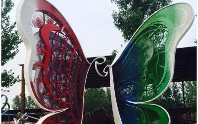 玻璃鋼景區(qū)園林彩繪蝴蝶雕塑